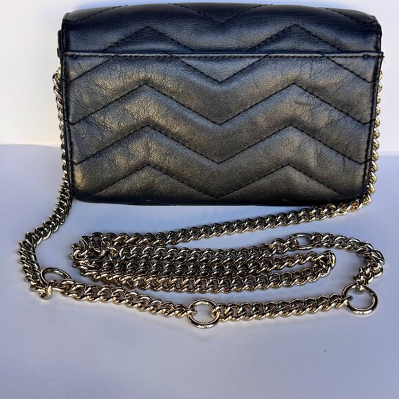 Kate Spade Black Quilted Leather Chain Wallet / Crossbody - Picture 2 of 4